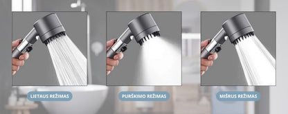 Masažinė dušo galvutė su mineralų filtru (tinka kiekvienam dušui)