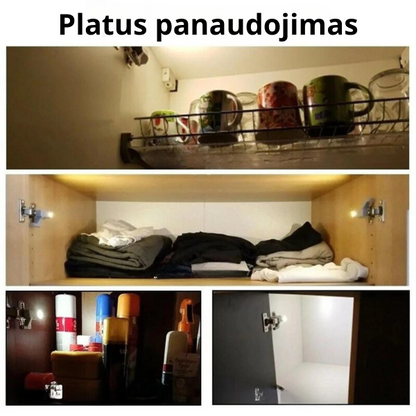 Išmanios automatiškai įsijungiančios ir išsijungiančios LED lemputės (pakuotėje yra 2 vienetai + baterijos dovanų)