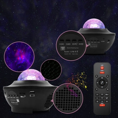 LED žvaigždžių projektorius su muzika ir nuotolinio valdymo pultu – magiškas dangus jūsų kambaryje