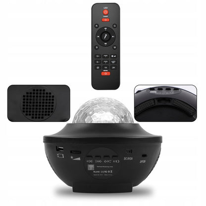 LED žvaigždžių projektorius su muzika ir nuotolinio valdymo pultu – magiškas dangus jūsų kambaryje