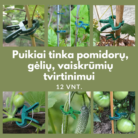 Daugkartinio naudojimo augalų atraminiai segtukai (pakuotėje yra 108 vienetų)