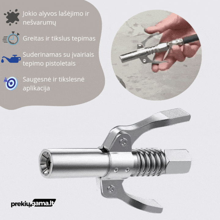 Alyvos užpildymo antgalis tepimo pistoletui