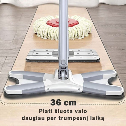 Savaime išsigręžianti 360° grindų šluota – švarios grindys be vargo ir šlapių rankų