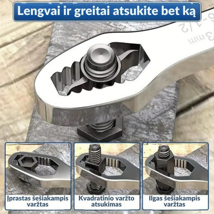 Universalus dvipusis raktas – vienas įrankis visiems varžtams ir veržlėms