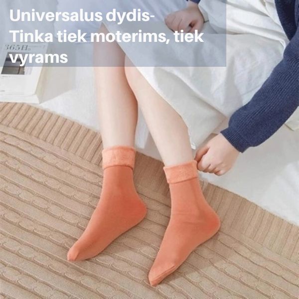Minkštos termo kojinės su fliso pamušalu (komplektą sudaro 8 poros) – šiltos ir jaukios