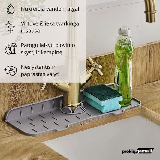 Maišytuvo ir kriauklės apsauginis silikoninis kilimėlis