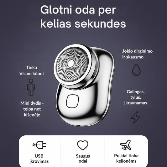 Mini elektrinis skustuvas visam kūnui – glotni oda bet kur ir bet kada