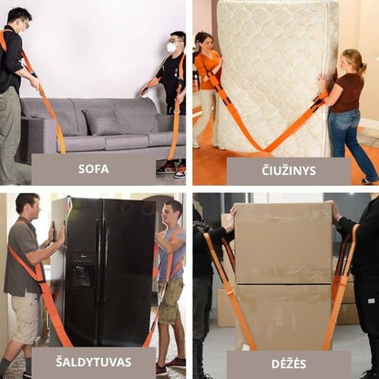 Ergonomiški kėlimo diržai – sunkiems daiktams perkelti be pastangų (2 VNT.)