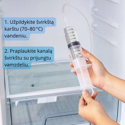 Šaldytuvo užsikimšimų šalinimo rinkinys – greitas sprendimas blogam kvapui ir pelėsiui naikinti