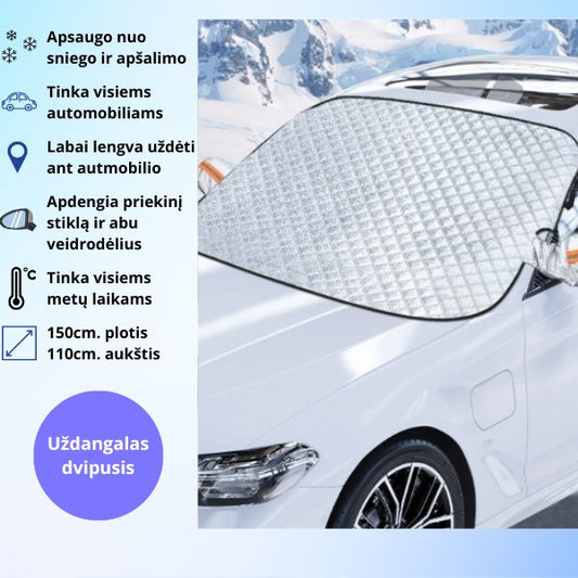 Magiškas priekinio automobilio stiklo ir veidrodėlių uždangalas (tinka visiems automobiliams)
