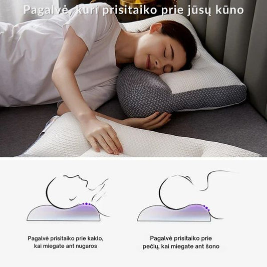 Ergonomiška pagalvė su kaklo atrama – ramesniam miegui be skausmo