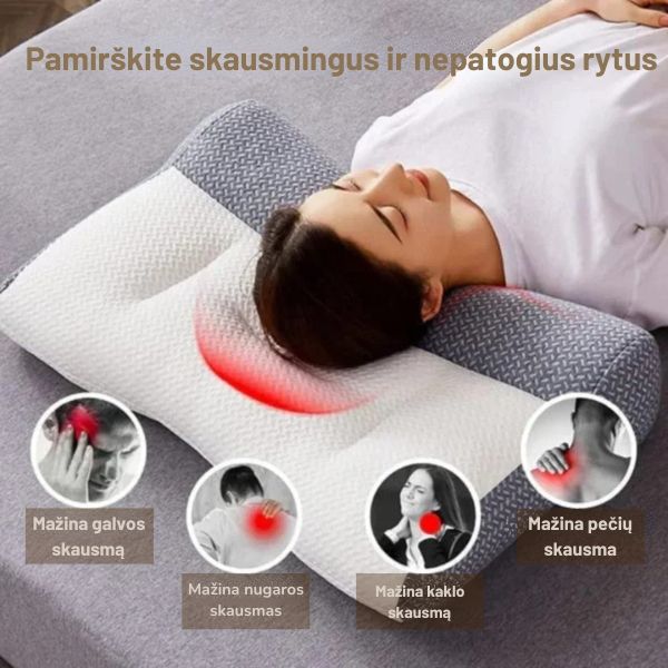 Ergonomiška pagalvė su kaklo atrama – ramesniam miegui be skausmo