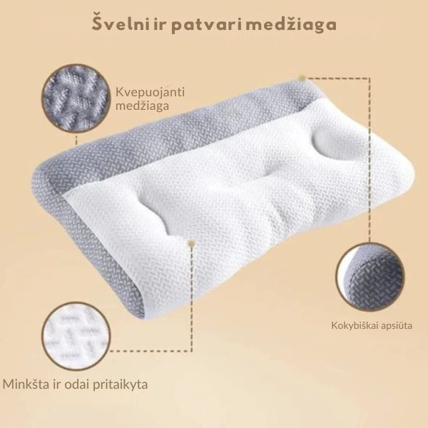 Ergonomiška pagalvė su kaklo atrama – ramesniam miegui be skausmo