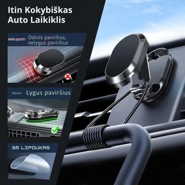 Sulankstomas magnetinis automobilio telefono laikiklis – saugus ir patogus naudojimas kelyje