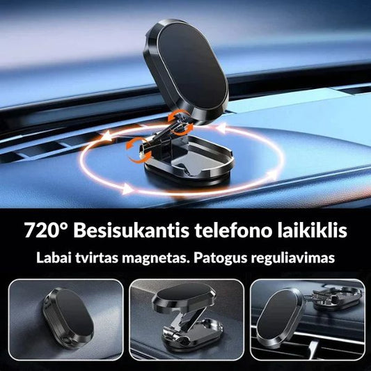 Sulankstomas magnetinis automobilio telefono laikiklis – saugus ir patogus naudojimas kelyje