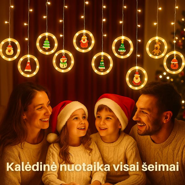 Kalėdiniai LED žiedai su figūrėlėmis (3 m) – magiškas šventinis spindesys jūsų namams