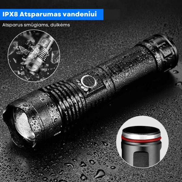 Taktinis LED žibintuvėlis – itin galinga šviesa visoms situacijoms