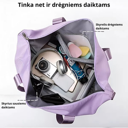 Labai talpus sulankstomas daugiafunkcis krepšys (Juodas)