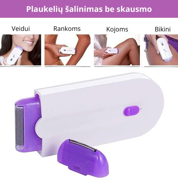 Plaukelių šalinimo prietaisas su LED šviesa – švelni ir lygi oda be skausmo