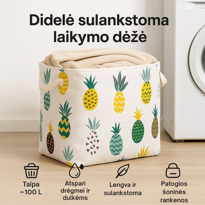 Sulankstoma didelė daiktų saugojimo dėžė – tvarka namuose be pastangų