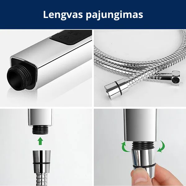 Aukšto slėgio dušo galvutė – intensyvi srovė, SPA pojūtis namuose