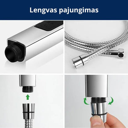 Aukšto slėgio dušo galvutė – intensyvi srovė, SPA pojūtis namuose