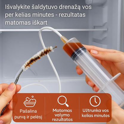 Šaldytuvo užsikimšimų šalinimo rinkinys – greitas sprendimas blogam kvapui ir pelėsiui naikinti