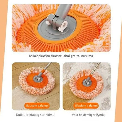 360° besisukanti valymo šluota su teleskopine rankena – pasiek net sunkiausiai prieinamas vietas be pastangų