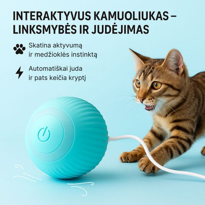 Interaktyvus savaime judantis kamuoliukas naminiams gyvūnėliams