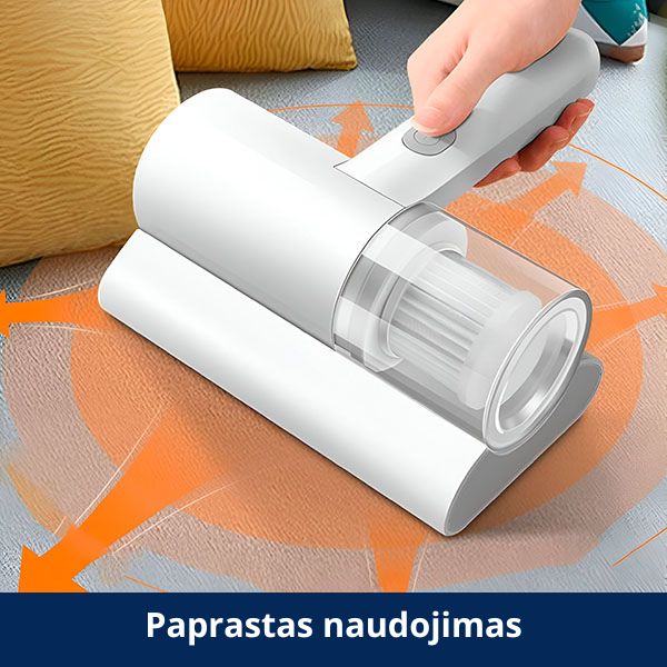 Įkraunamas ir belaidis dulkių siurblys su UV sterilizacija – giliai valo, naikina bakterijas ir dulkių erkutes