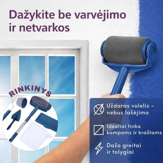 Dažymo volelių rinkinys su dažų talpa