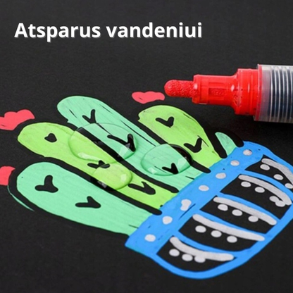 Akriliniai dažų markeriai – ryškios spalvos kūrybai ant bet kokio paviršiaus