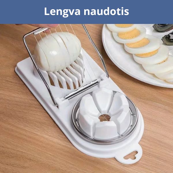 Kiaušinių pjaustyklė du viename – tobulai lygios riekelės ir skiltelės per sekundę