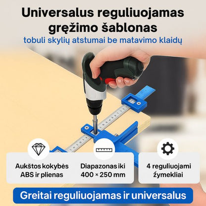 Reguliuojamas skylių gręžimo šablonas – išvenkite atstumo matavimo klaidų