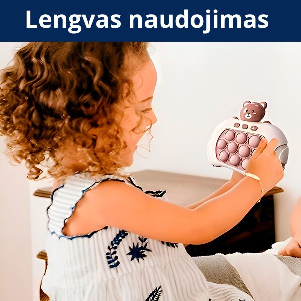 Interaktyvus vaikų reakcijos žaidimas su šviečiančiais mygtukais – lavina greitį ir atmintį