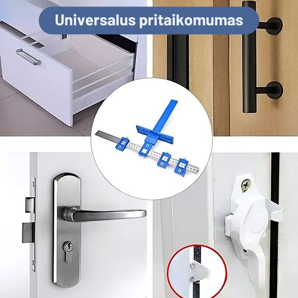 Reguliuojamas skylių gręžimo šablonas – išvenkite atstumo matavimo klaidų