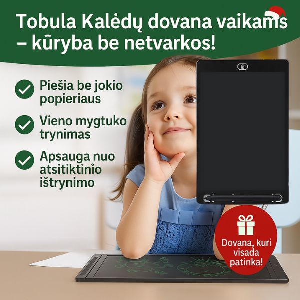 Daugkartinio naudojimo rašymo ir piešimo planšetė vaikams – kūryba be netvarkos ir be popieriaus švaistymo