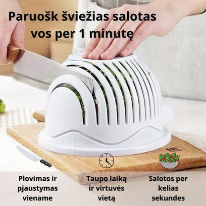 Salotų ir vaisių pjaustymo dubuo – greitas paruošimas be vargo