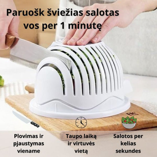 Salotų ir vaisių pjaustymo dubuo – greitas paruošimas be vargo