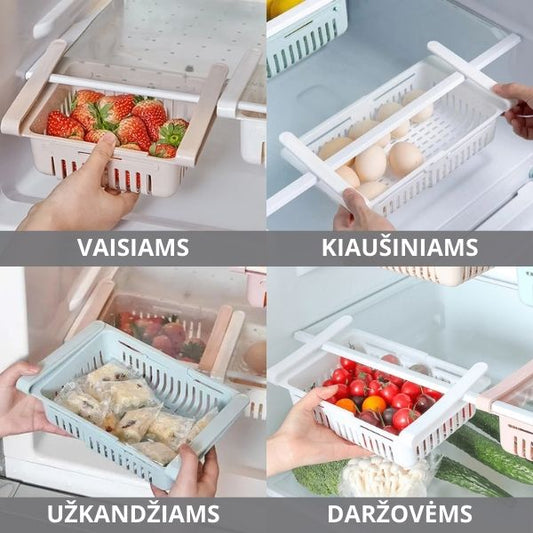 Reguliuojamas šaldytuvo stalčius – tvarka vos per kelias sekundes
