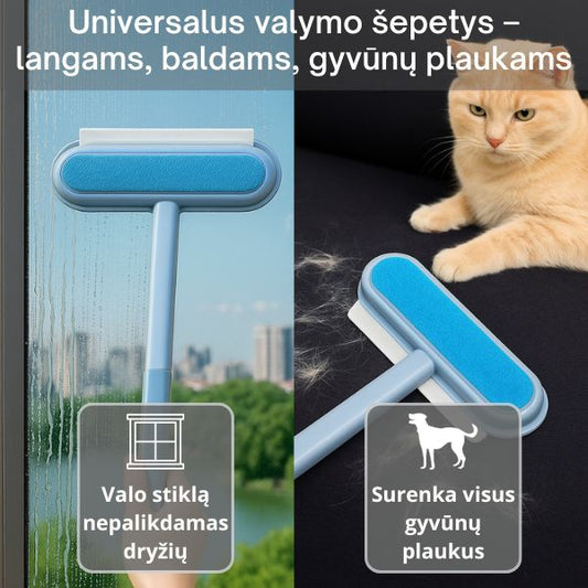 Universalus valymo šepetys su prailginamu kotu