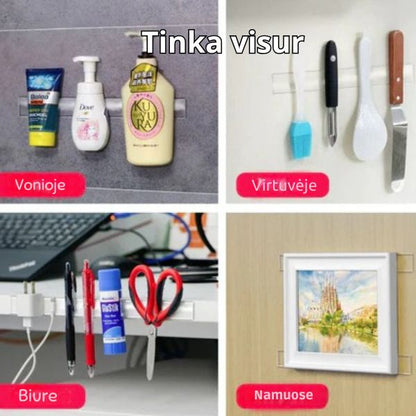Daugkartinė itin stipri dvipusė skaidri lipni juosta – stiprus tvirtinimas be gręžimo ir vargo (5 m.)