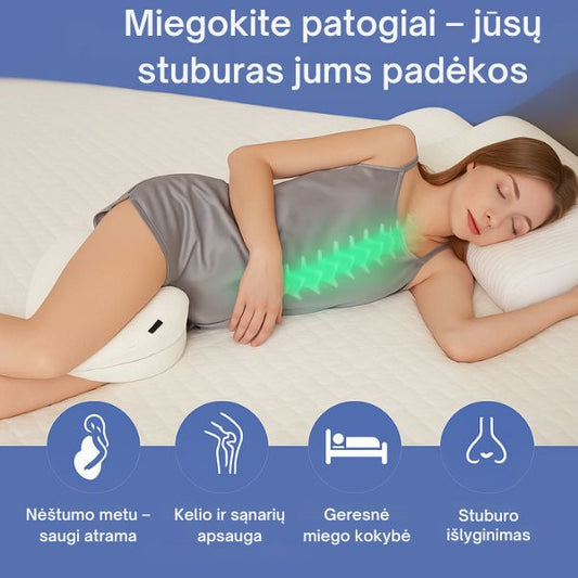 Ergonomiška kojų pagalvė miegui ant šono – stuburo ir sąnarių atramai visą naktį