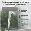 Langų valymo įrankis su teleskopine rankena – švarūs langai be kopėčių ir be dryžių