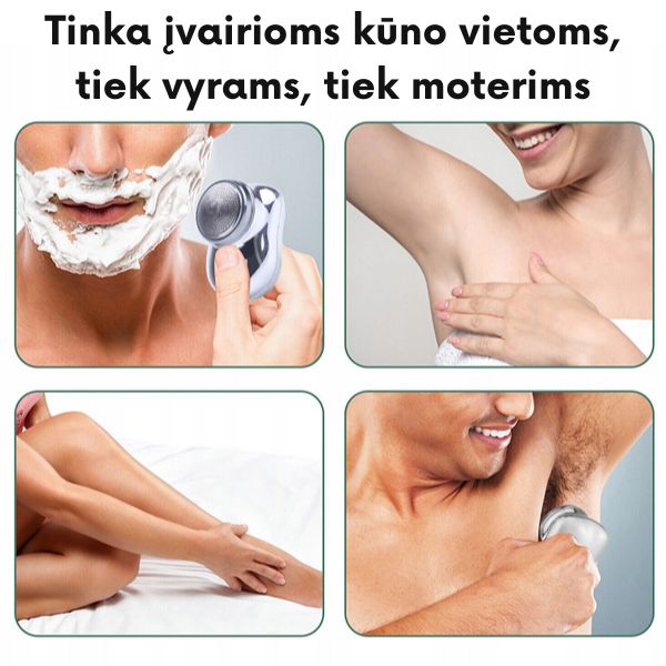 Mini elektrinis skustuvas visam kūnui – glotni oda bet kur ir bet kada