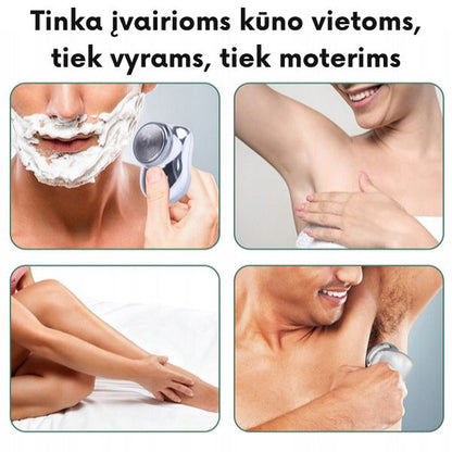 Mini elektrinis skustuvas visam kūnui – glotni oda bet kur ir bet kada
