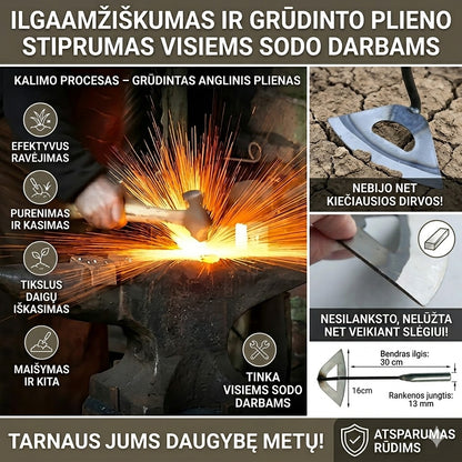 Rankinis sodo kauptukas iš grūdinto plieno 