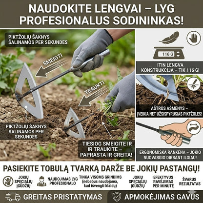 Rankinis sodo kauptukas iš grūdinto plieno 