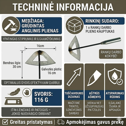Rankinis sodo kauptukas iš grūdinto plieno 