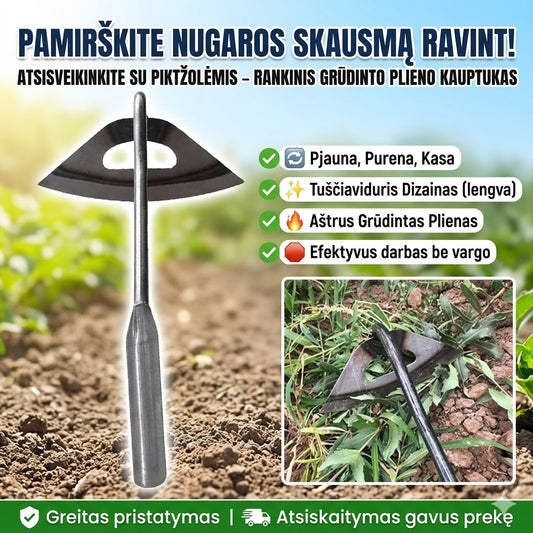 Rankinis sodo kauptukas iš grūdinto plieno 
